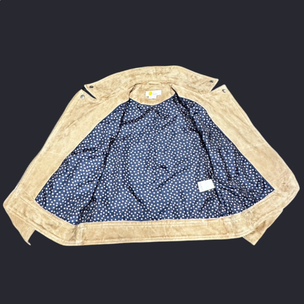 Boden Tan Suede Moto Jacket Sz 8 Like New! π§₯β¨ - Picture 11 of 12